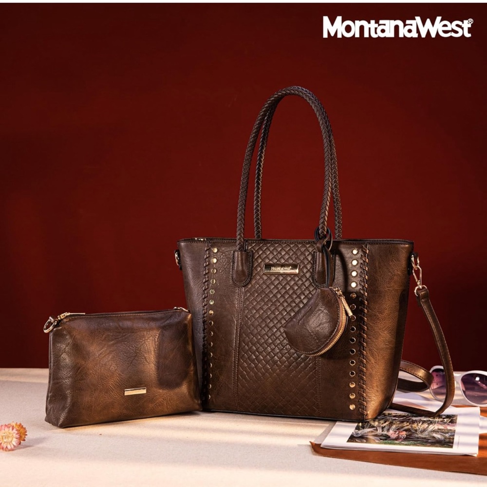 Montana West 3pcs Handbag Set Leopard Print Tote Bag for Women - Picture 2 of 6
